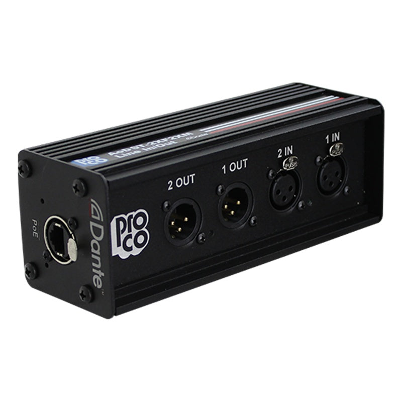 ProCo Sound AODST Dante Drop Box | 2 XLR Female + 2 XLR Male