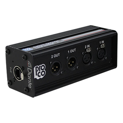 ProCo Sound AODST Dante Drop Box | 2 XLR Female + 2 XLR Male