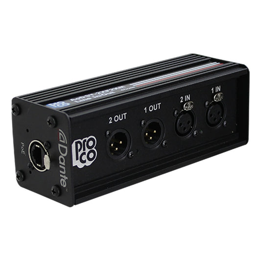 ProCo Sound AODST Dante Drop Box | 2 XLR Female + 2 XLR Male