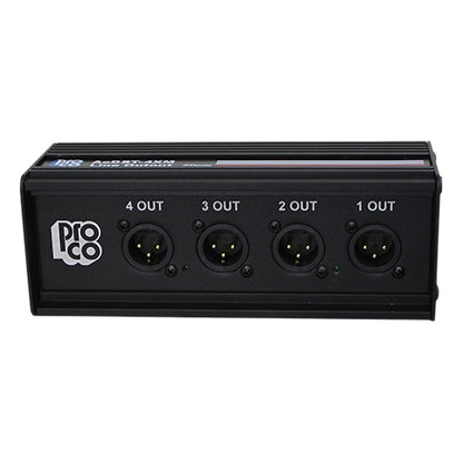 ProCo Sound AODST Dante Drop Box | 2 XLR Female + 2 XLR Male