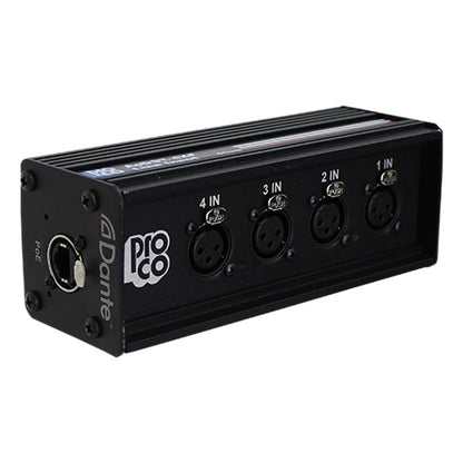 ProCo Sound AODST Dante Drop Box | 2 XLR Female + 2 XLR Male