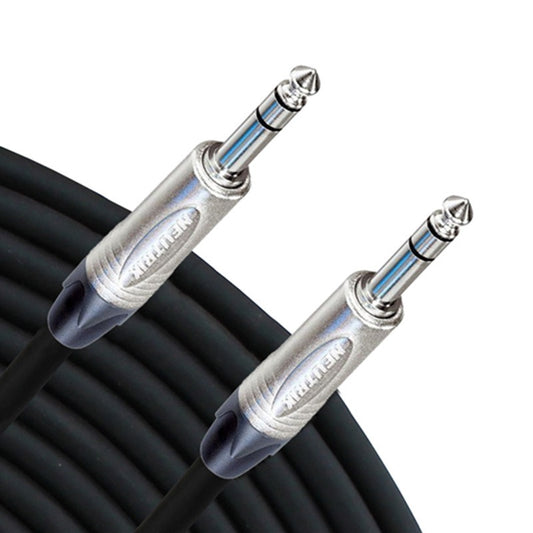 RapcoHorizon NBLC balanced cable with two Neutrik TRS plugs over coiled black jacket