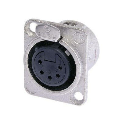 Neutrik NC5FD-L-1 5-pin female panel mount XLR receptacle with nickel housing and silver contacts