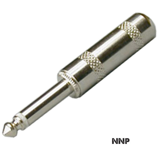 ProCo Sound REAN NNP nickel 1/4" TS plug connector with knurled barrel, side view