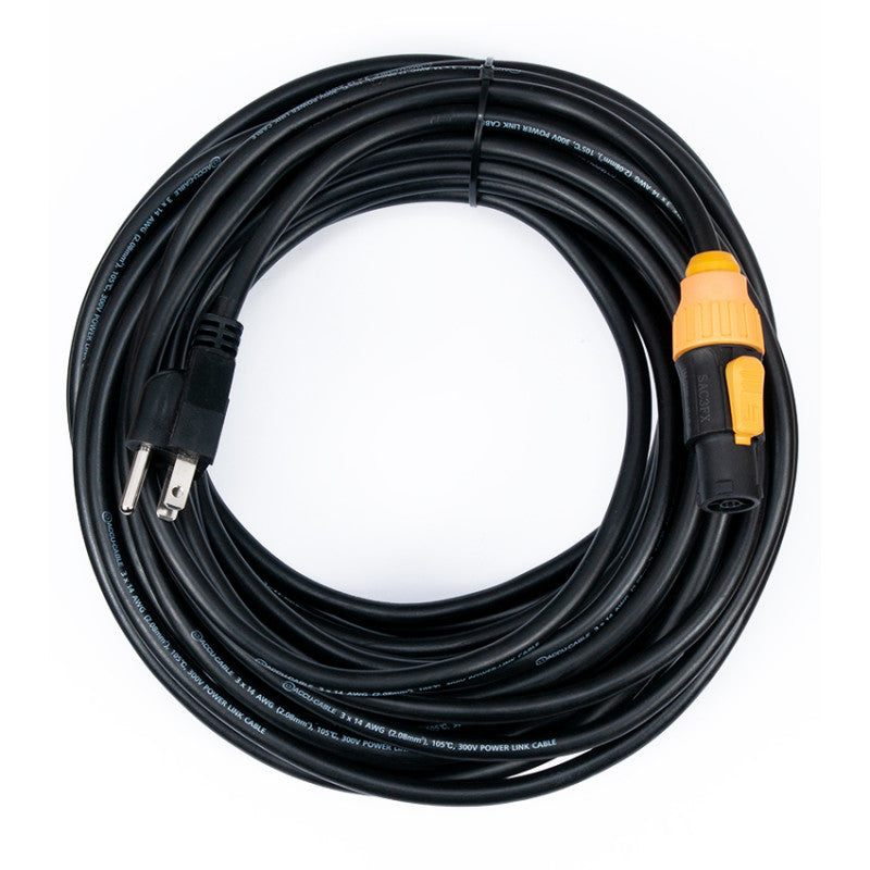 ADJ SIP1MPC50 50FT Power Twist Lock to 3-prong Edison Plug Cable