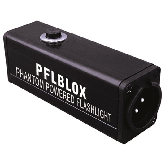 RapcoHorizon PFLBLOX phantom powered XLR flashlight tool with male XLR end and top push button