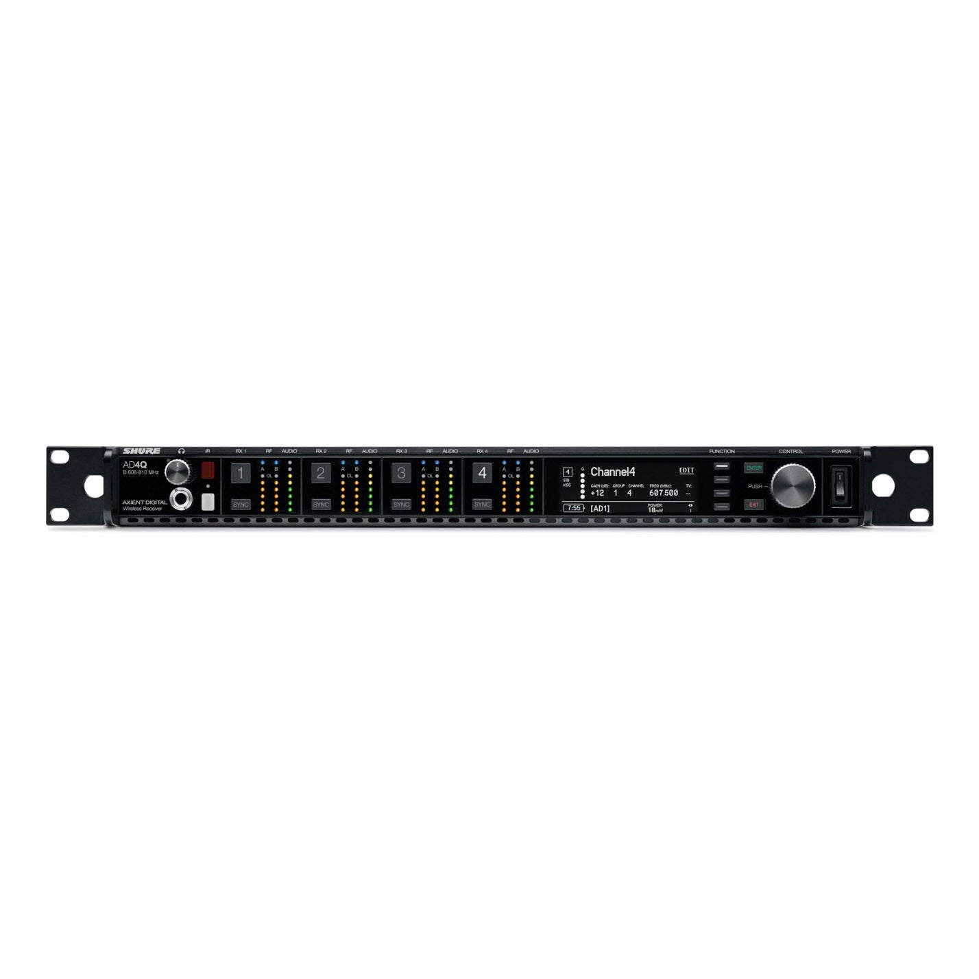 Shure AD4Q Quad-Channel Receiver Front