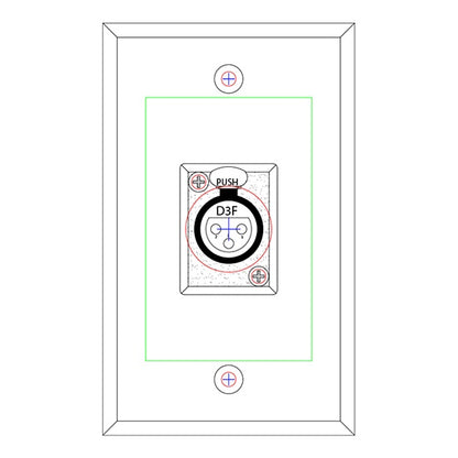 ProCo Sound Single Gang Stainless Steel Wall Plate | 1x S-Craft D3F