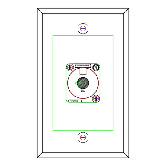 ProCo Sound Single Gang Stainless Steel Wall Plate | 1x Neutrik NJ3FP6C-P