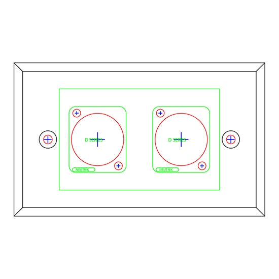 ProCo Sound SP Series Single Gang Stainless Steel Wall Plate | 2× D-Series Holes