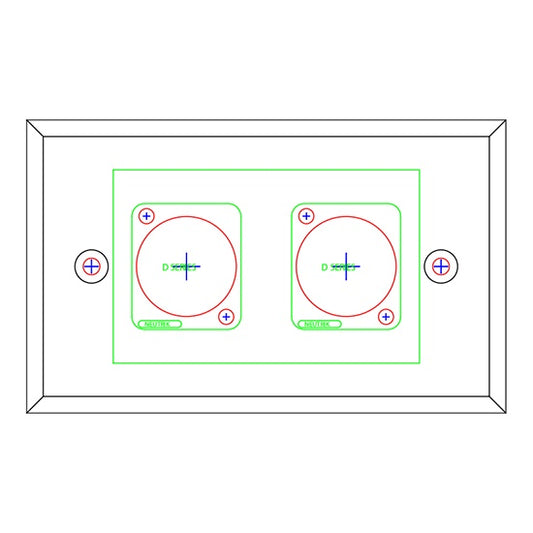 ProCo Sound SP Series Single Gang Stainless Steel Wall Plate | 2× D-Series Holes