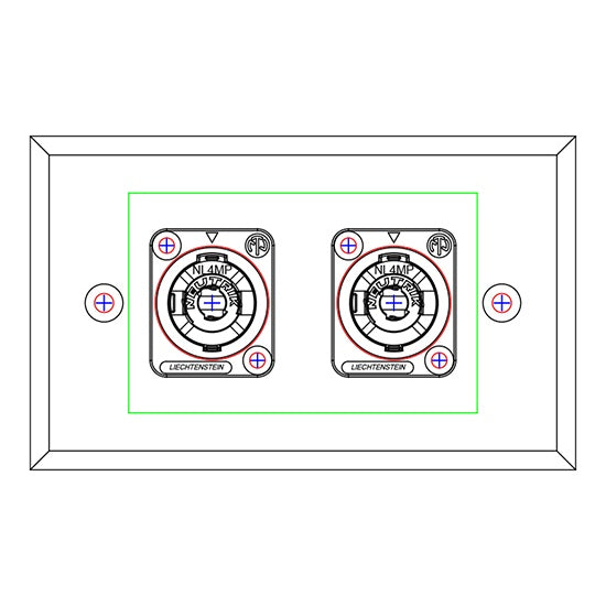 ProCo Sound SP Series Single Gang Stainless Steel Wall Plate | 2× Neutrik NL4MP