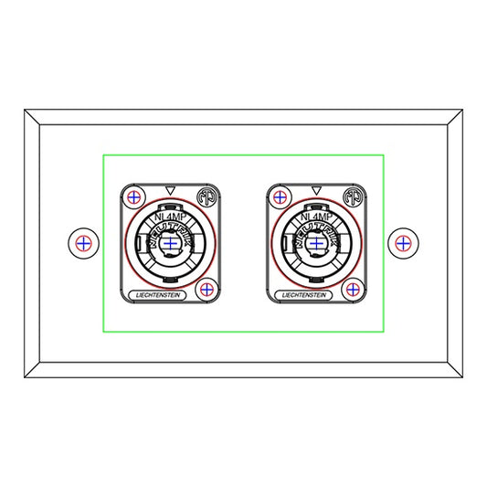 ProCo Sound SP Series Single Gang Stainless Steel Wall Plate | 2× Neutrik NL4MP