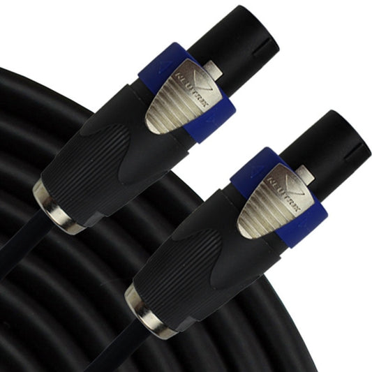 RapcoHorizon SP4 speaker cable coiled with both Neutrik NL4FX connectors shown in close-up