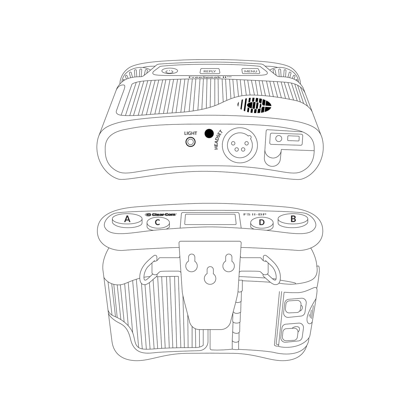 Clear-Com FSII-BP19 FreeSpeak II 1.9GHz Wireless Beltpack | Connector: X4