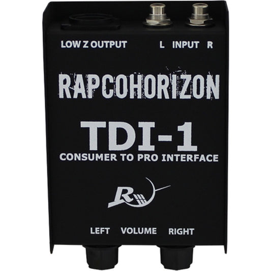 RapcoHorizon TDI-1 top panel with Low Z Output and L/R input labels on black steel chassis