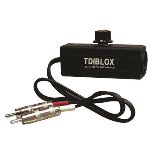 RapcoHorizon TDIBLOX passive tape deck DI box with volume knob and attached dual RCA cable