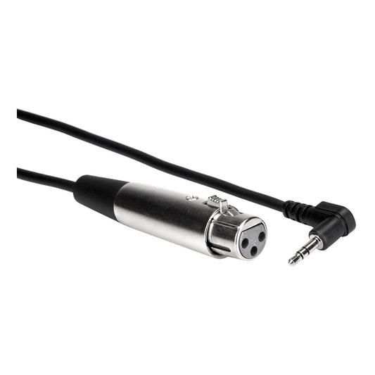 Hosa XLR3F to Right-Angle 3.5mm TRS Camcorder Microphone Cable