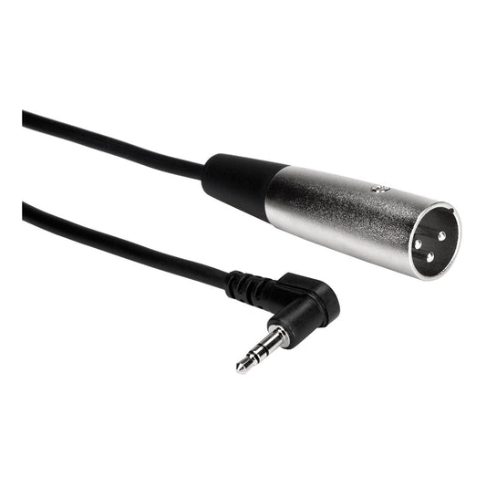Hosa Right-Angle 3.5mm TRS to XLR3M Camcorder Microphone Cable