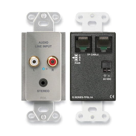 RDL DS-TPSL1A Active Single-Pair Sender - Twisted Pair Format-A - Mini-Jack & Stereo RCA In