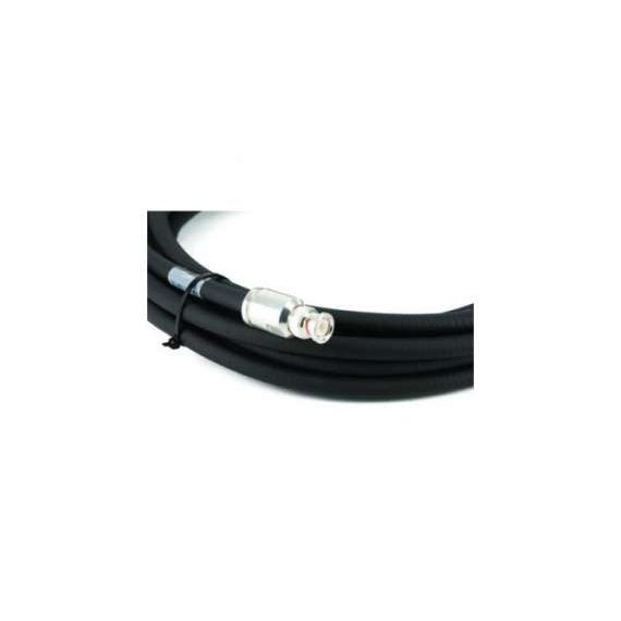 ARG25 low-loss coax antenna cable coiled with a nickel-plated BNC connector at the end and a black cable tie securing the coil, Lectrosonics