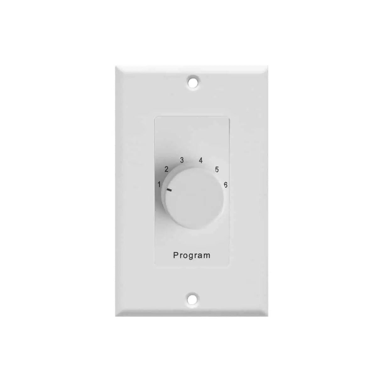 Lowell CS6 Program Selector Switch 6-Source Rotary Wall Switch | Decorator | White