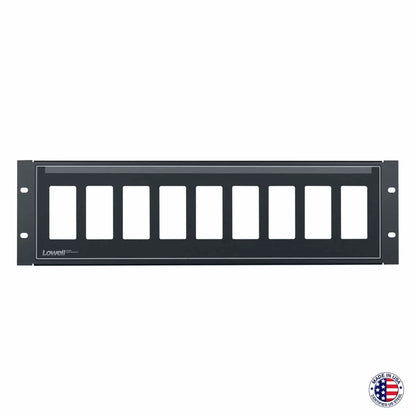 Lowell D9P-ID-3 9-Device Decorator Rack Panel Vertical Mount 3U