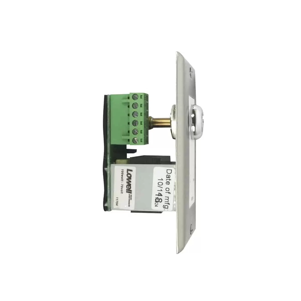 Lowell KL100 100W Mono Volume Control with Key Switch | Stainless Steel & White | With Bypass