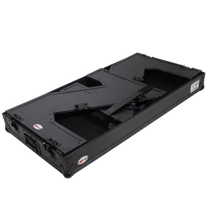 ProX Z-Table Folding DJ Table Mobile DJ Workstation With Wheels | Black