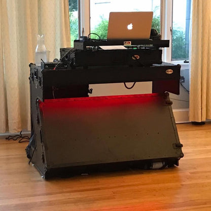 ProX Z-Table Folding DJ Table Mobile DJ Workstation With Wheels | Black