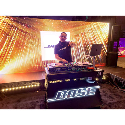 ProX Z-Table Folding DJ Table Mobile DJ Workstation With Wheels | Black