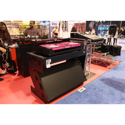 ProX Z-Table Folding DJ Table Mobile DJ Workstation With Wheels | Black