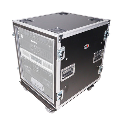 ProX T-10RSP24W 10U Shockproof Amp Rack ATA Flight Case With Casters