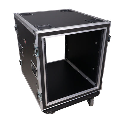 ProX T-10RSP24W 10U Shockproof Amp Rack ATA Flight Case With Casters