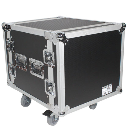 ProX T-10RSP24W 10U Shockproof Amp Rack ATA Flight Case With Casters