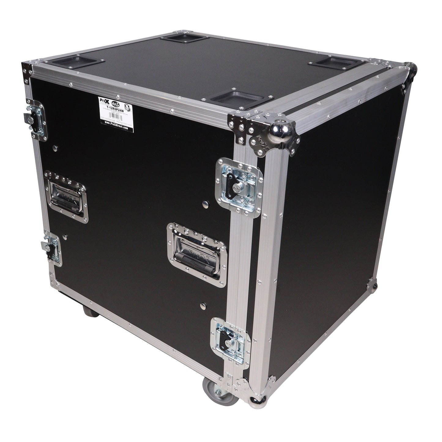 ProX T-12RSP24W 12U Shockproof Amp Rack ATA Flight Case With Casters
