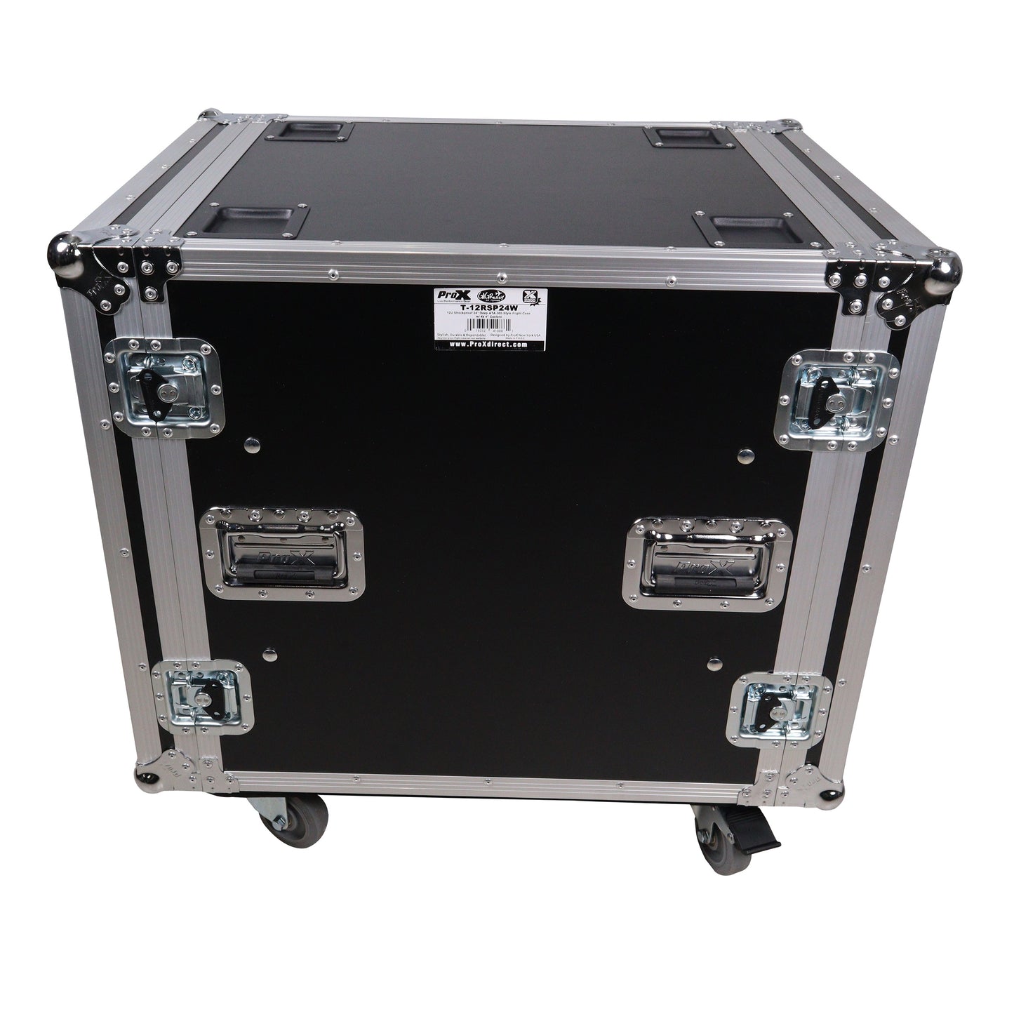 ProX T-12RSP24W 12U Shockproof Amp Rack ATA Flight Case With Casters