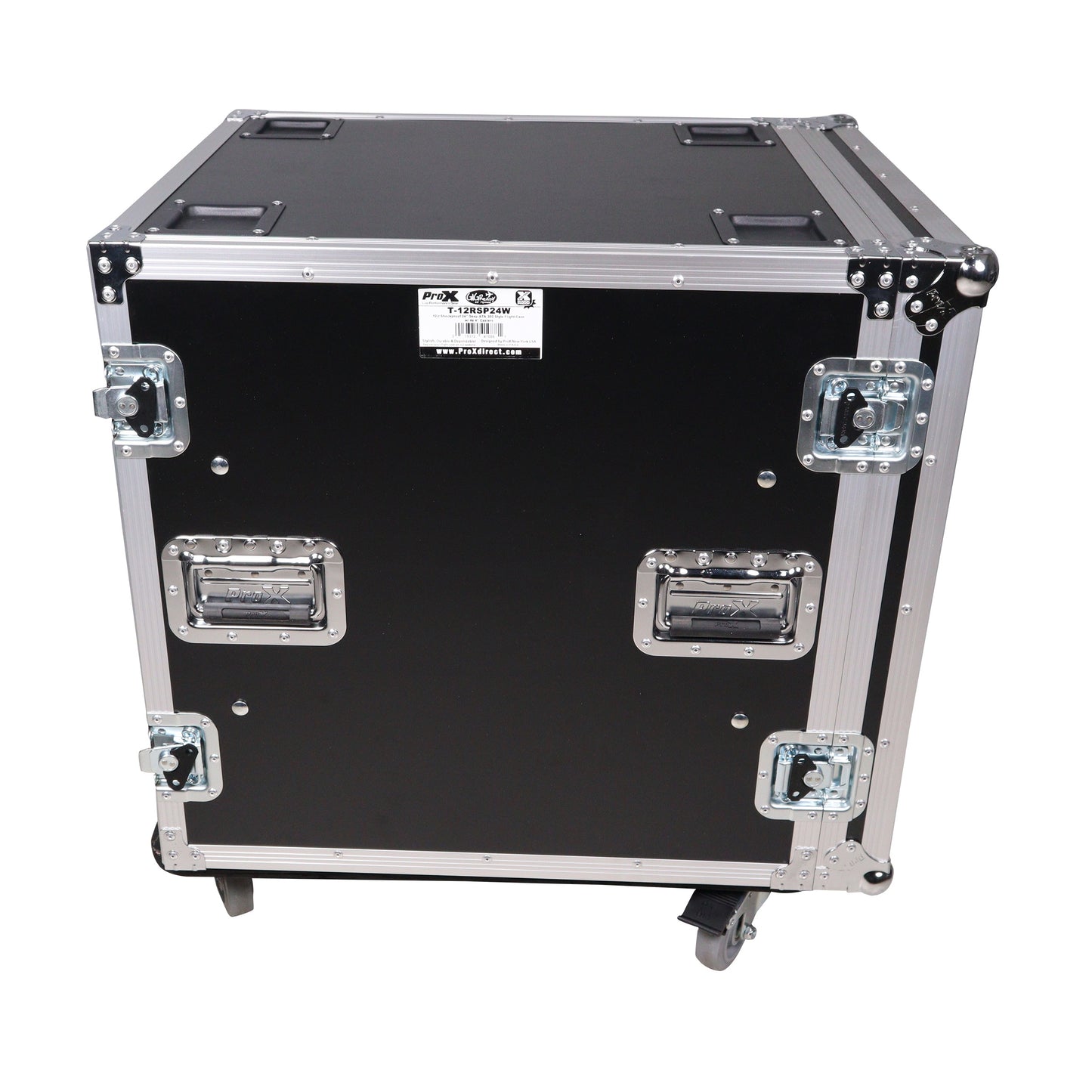 ProX T-12RSP24W 12U Shockproof Amp Rack ATA Flight Case With Casters