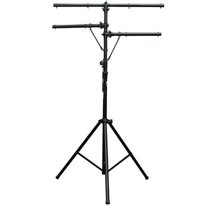 ProX Height Adjustable Lighting Stand Lightweight All-Metal DJ Stand | T-Bar with (2) Side Bars | 12 ft | 100 lbs
