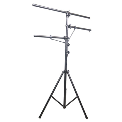 ProX Height Adjustable Lighting Stand Lightweight All-Metal DJ Stand | T-Bar with (2) Side Bars | 12 ft | 100 lbs