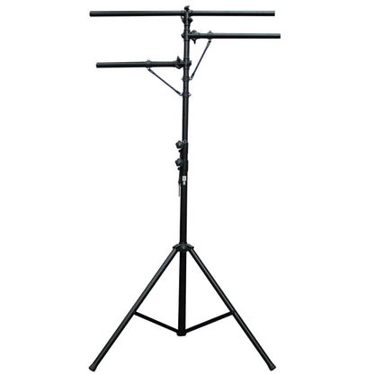 ProX Height Adjustable Lighting Stand Lightweight All-Metal DJ Stand | T-Bar with (2) Side Bars | 12 ft | 100 lbs