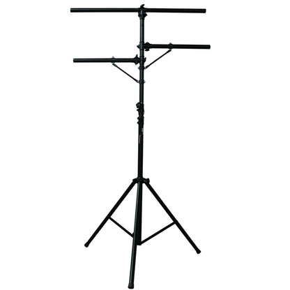 ProX Height Adjustable Lighting Stand Lightweight All-Metal DJ Stand | T-Bar with (2) Side Bars | 12 ft | 100 lbs