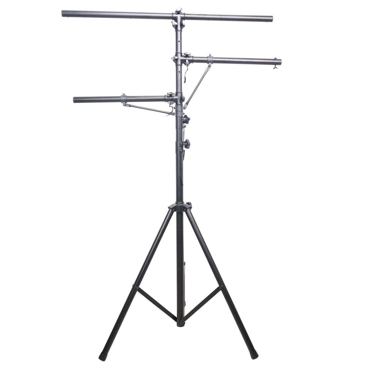 ProX Height Adjustable Lighting Stand Lightweight All-Metal DJ Stand | T-Bar with (2) Side Bars | 12 ft | 100 lbs