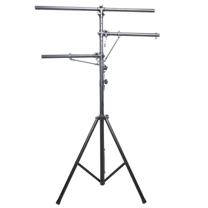 ProX Height Adjustable Lighting Stand Lightweight All-Metal DJ Stand | T-Bar with (2) Side Bars | 12 ft | 100 lbs