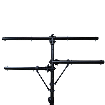 ProX Height Adjustable Lighting Stand Lightweight All-Metal DJ Stand | T-Bar with (2) Side Bars | 12 ft | 100 lbs
