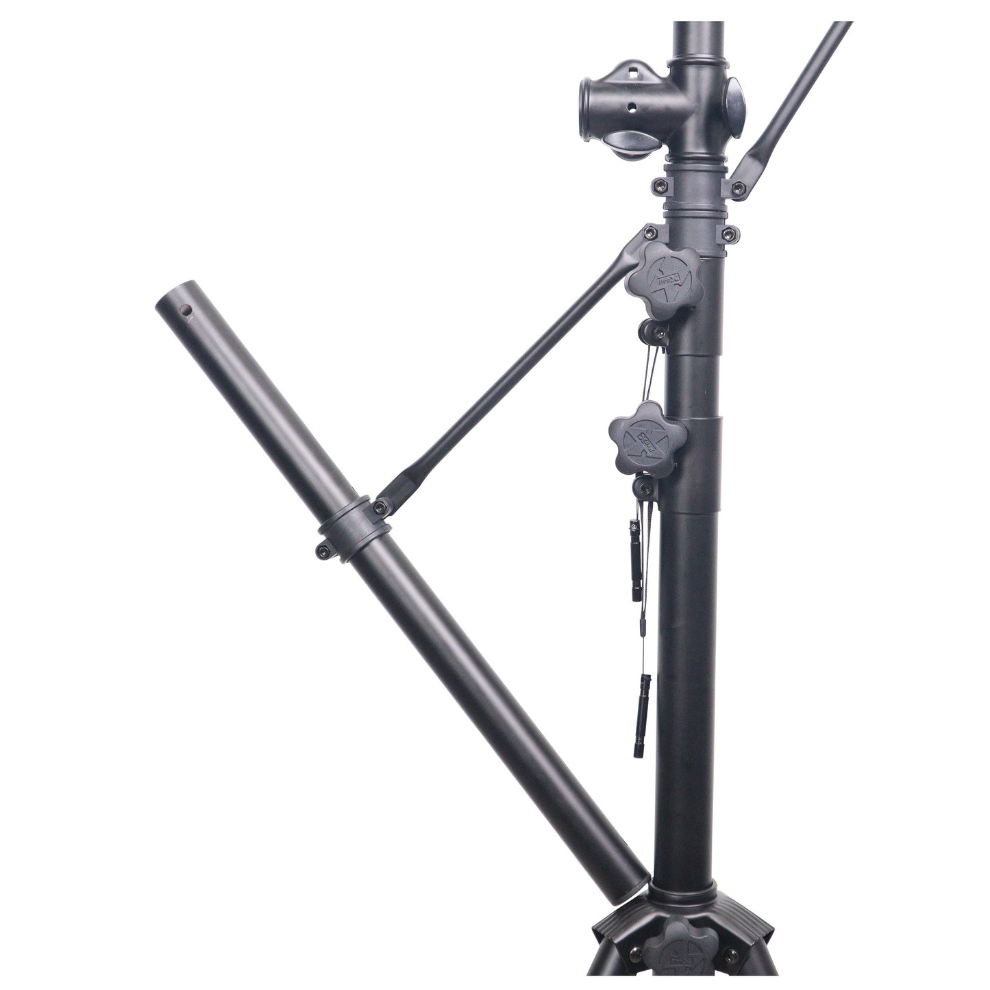 ProX Height Adjustable Lighting Stand Lightweight All-Metal DJ Stand | T-Bar with (2) Side Bars | 12 ft | 100 lbs