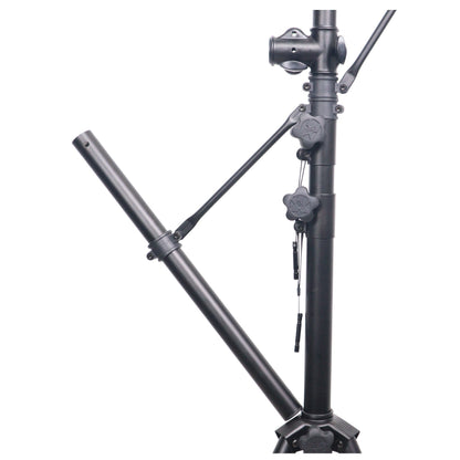 ProX Height Adjustable Lighting Stand Lightweight All-Metal DJ Stand | T-Bar with (2) Side Bars | 12 ft | 100 lbs