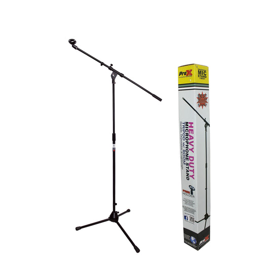 ProX Microphone Stand Compact Stable Mic Support | Tripod | 30 in Boom | 36"-66"