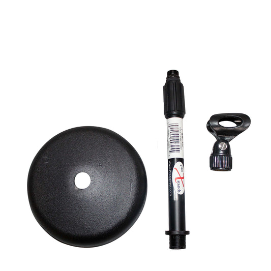 ProX Microphone Stand Compact Stable Mic Support | 6 in Round Desktop | No Boom | 8"-16"