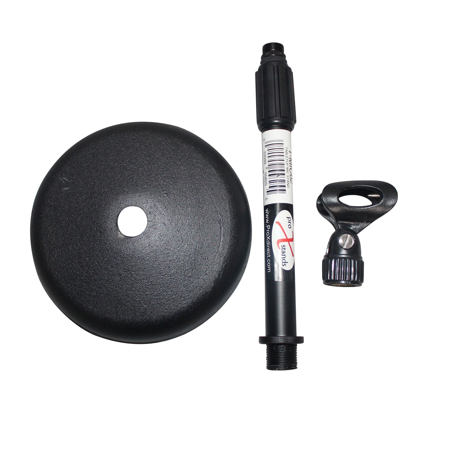 ProX Microphone Stand Compact Stable Mic Support | 6 in Round Desktop | No Boom | 8"-16"